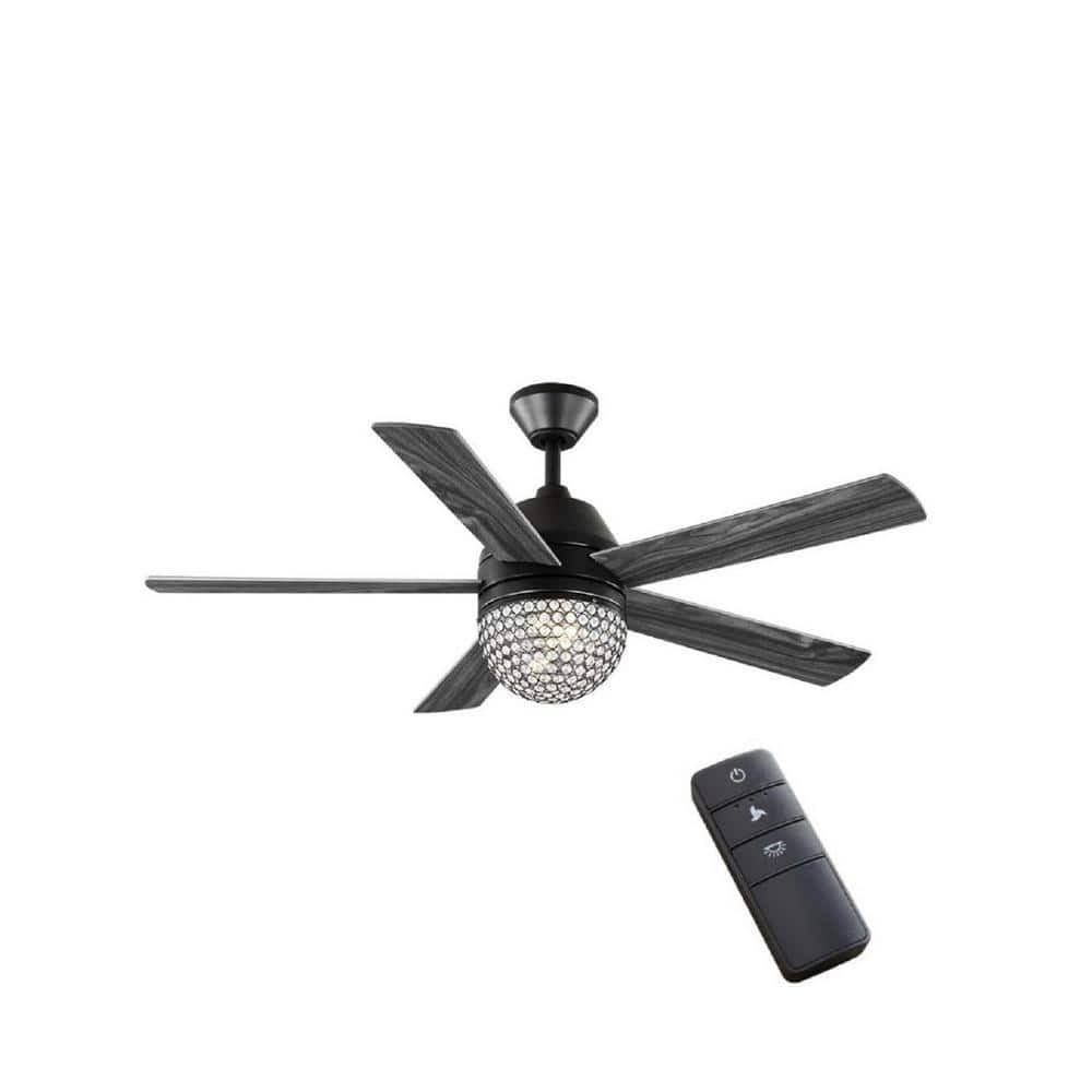 Home Decorators Collection Vendome 52 in. LED Matte Black Ceiling Fan with Light and Remote Control 51884 - Product image 1