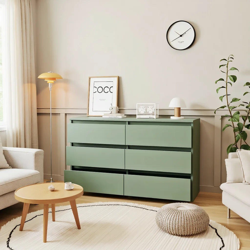 Kadyn Modern 6 Drawer Dresser Wood Cabinet, Dresser for Bedroom, Kitchen Storage Cabinet with Drawers - Product image 63