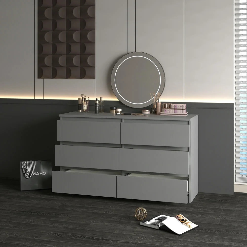 Kadyn Modern 6 Drawer Dresser Wood Cabinet, Dresser for Bedroom, Kitchen Storage Cabinet with Drawers - Product image 47