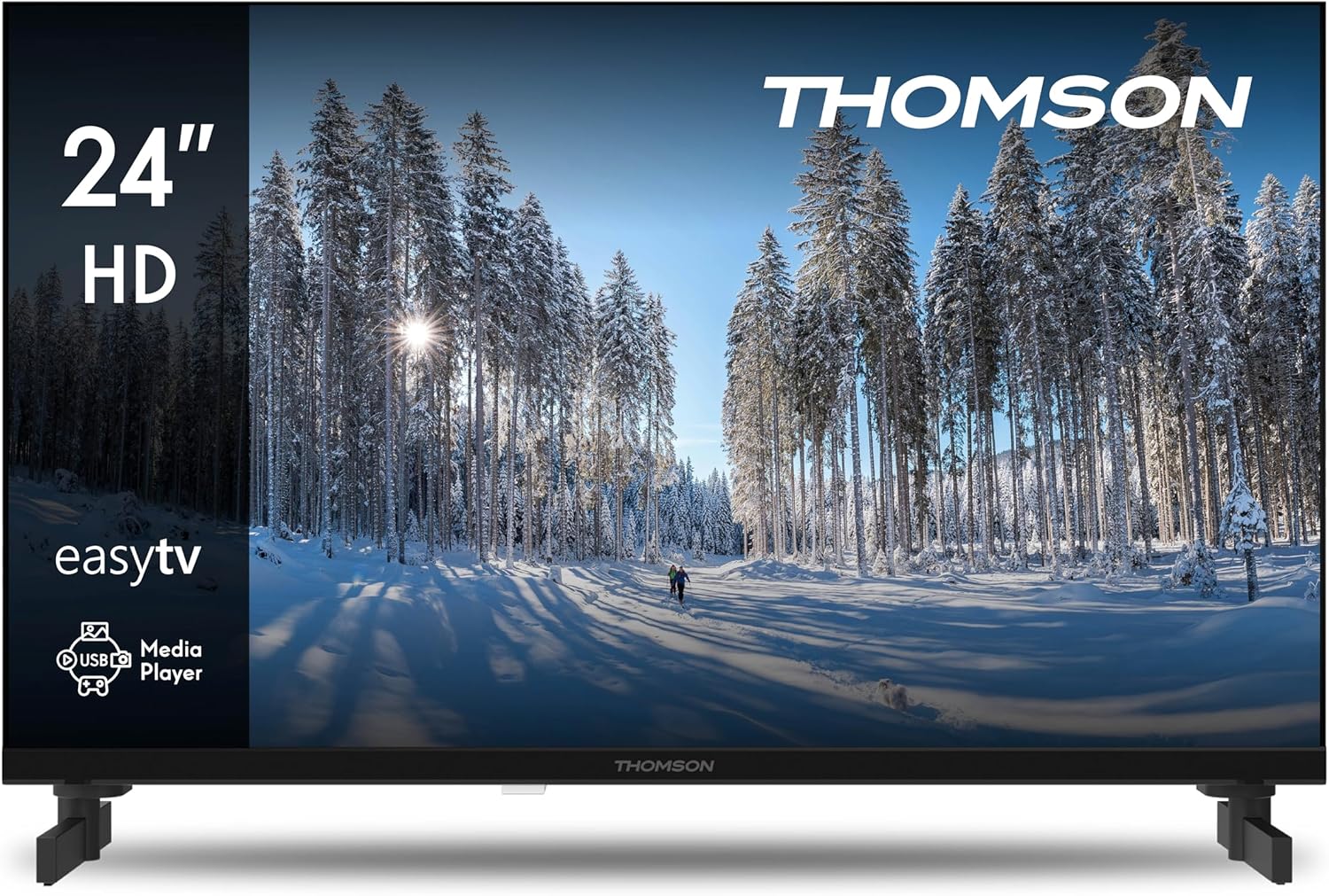 THOMSON 24 Inch (60 cm) LED HD Easy TV - Non Smart - Hotel Mode USB HDMI Triple-Tuner (Cable/Satellite/Antenna) AV in CI+ A+ Panel - 24HD2S13