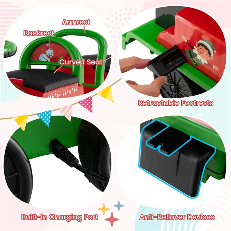 6V 2-Seater Ride On Train with Detachable Carriage, Under-Seat Storage, Whistle & Flashing LED Lights - Product image 22