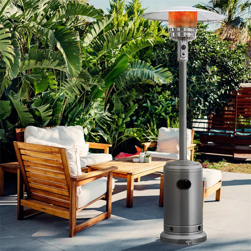 50, 000 BTU Propane Patio Heater, Standing Stainless Steel Outdoor Heater with Wheels, Triple Protection - Product image 37