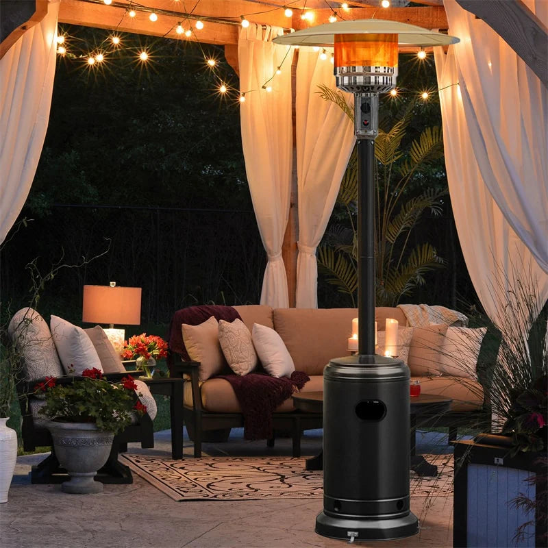 50, 000 BTU Propane Patio Heater, Standing Stainless Steel Outdoor Heater with Wheels, Triple Protection - Product image 33
