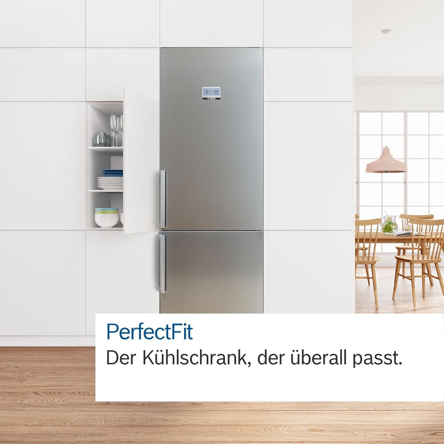 KGN367LDF- Series 4, Freestanding combined refrigerator, 186 x 60 cm, Stainless steel