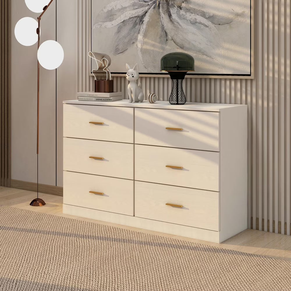 Kadyn Modern 6 Drawer Dresser Wood Cabinet, Dresser for Bedroom, Kitchen Storage Cabinet with Drawers - Product image 11