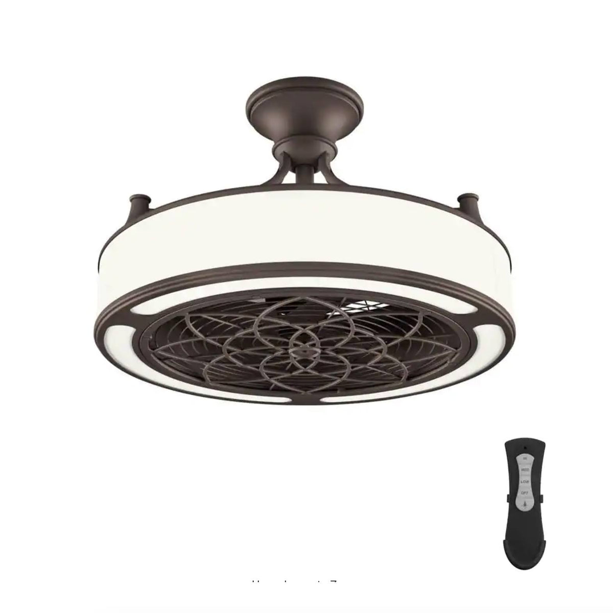 Home Decorators Collection Windara 22 in. LED Indoor/Covered Outdoor Bronze Ceiling Fan with Light Kit and - Product image 1