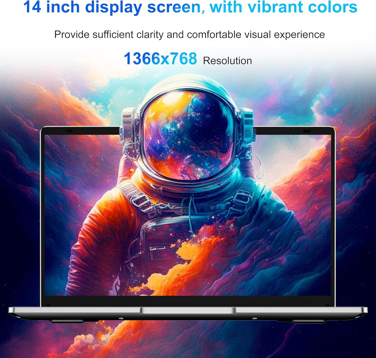 Laptop 14 1" inch laptop 6 GB RAM 128 GB SSD N4000 Celeron Dual-Core Wi-Fi Bluetooth 2 4/5 0G 1366 * 768 IPS Fanless design Includes Membrane Keyboard Mouse.