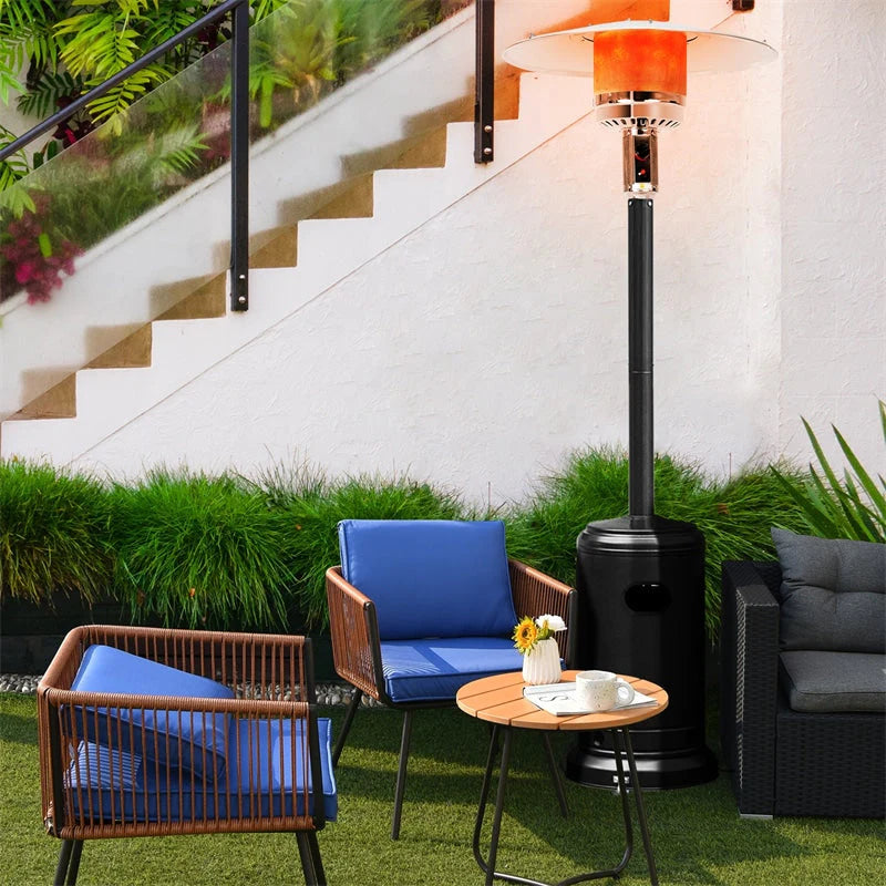 50, 000 BTU Propane Patio Heater, Standing Stainless Steel Outdoor Heater with Wheels, Triple Protection - Product image 27
