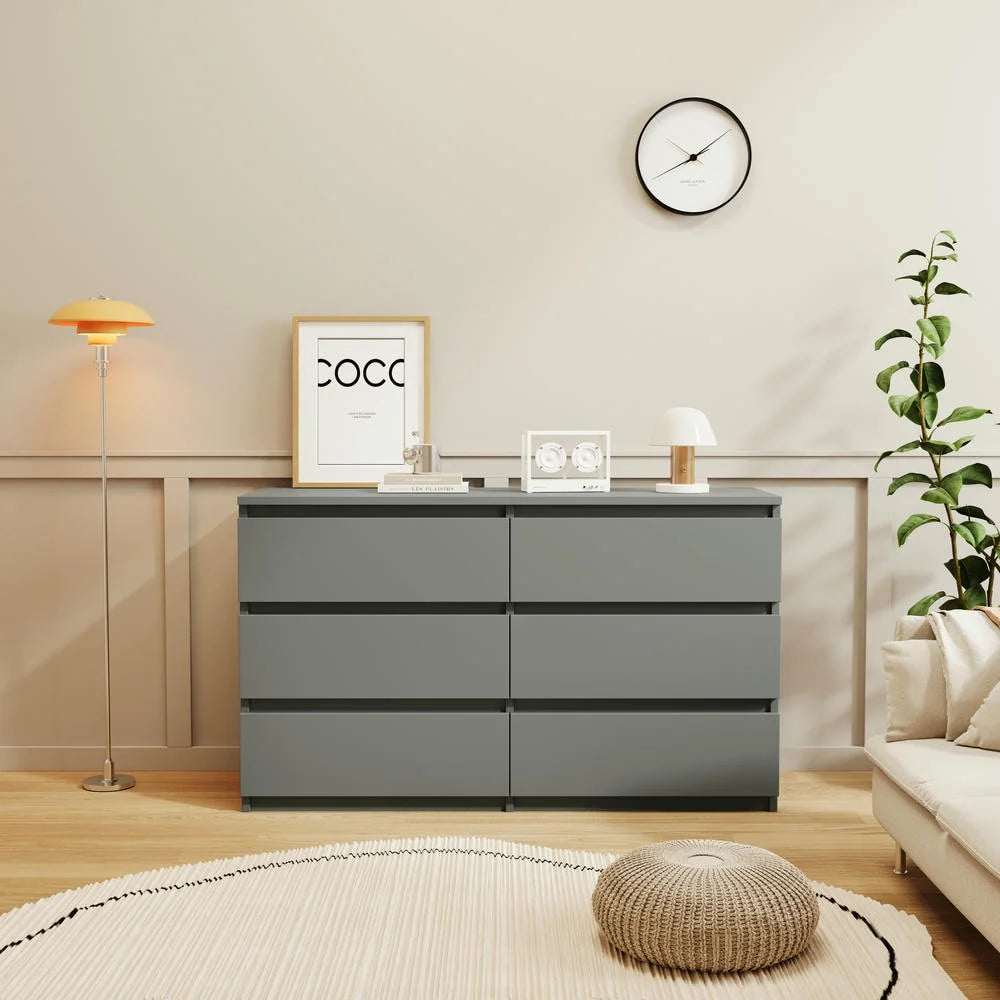 Kadyn Modern 6 Drawer Dresser Wood Cabinet, Dresser for Bedroom, Kitchen Storage Cabinet with Drawers - Product image 49