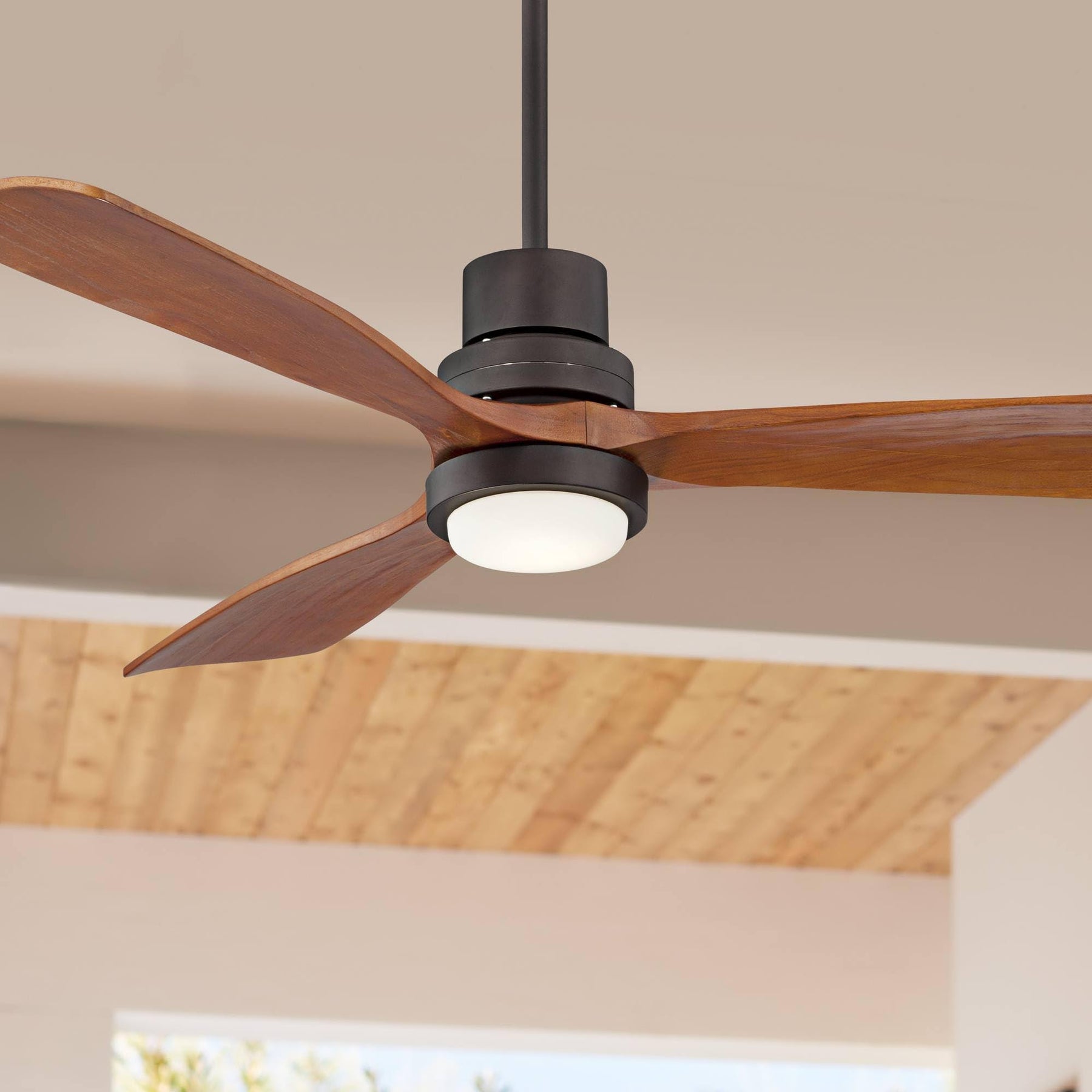 52 inch Casa Vieja Delta-Wing DC Modern Indoor Outdoor Ceiling Fan with LED Light Oil Rubbed Bronze Solid - Product image 1
