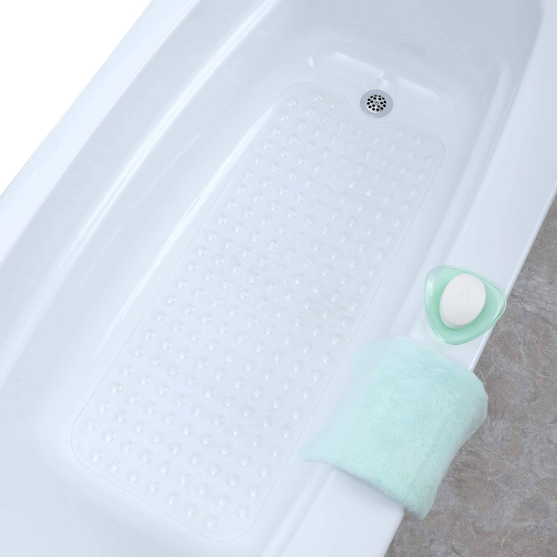 SlipX Solutions Clear Extra Long Bath Mat Adds Non-Slip Traction to Tubs & - Product image 1