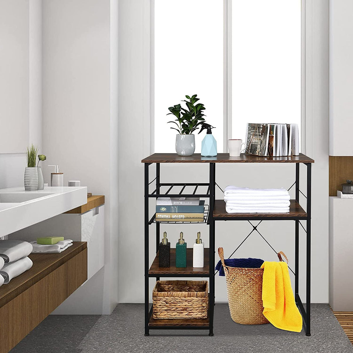Microwave Stand 4-Tiers Kitchen Storage Fit Mini Fridge Baker¡ ̄s Rack Shelving Utility Coffee Bar with Big - Product image 7