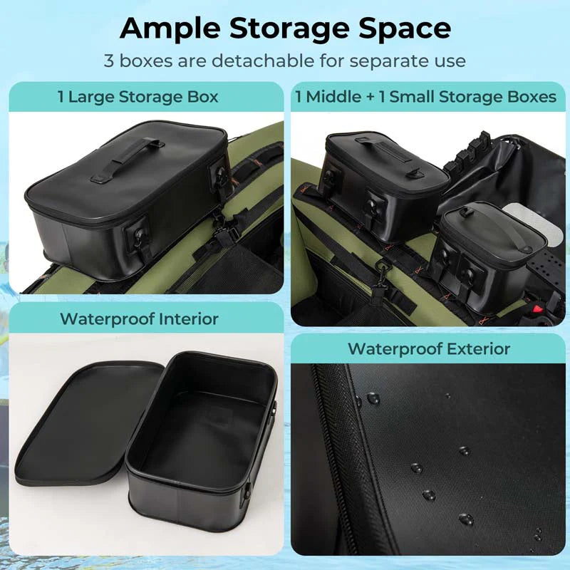 Inflatable Fishing Float Tube, 350LBS Portable Belly Boat with Rod Rack Basket, Fish Finder Holder - Product image 17