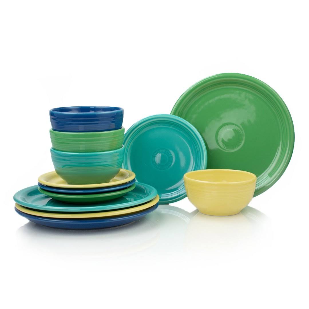 Fiesta 12-Piece Bistro Dinnerware Set - Vivid Meadow - EKB-HLC12BDWVMD - Product image 1