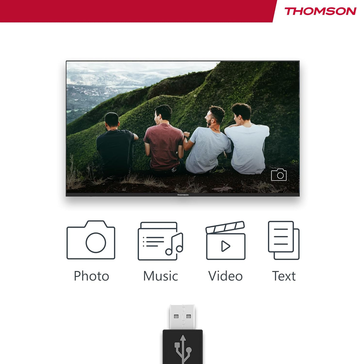 THOMSON 24 Inch (60 cm) LED HD Easy TV - Non Smart - Hotel Mode USB HDMI Triple-Tuner (Cable/Satellite/Antenna) AV in CI+ A+ Panel - 24HD2S13