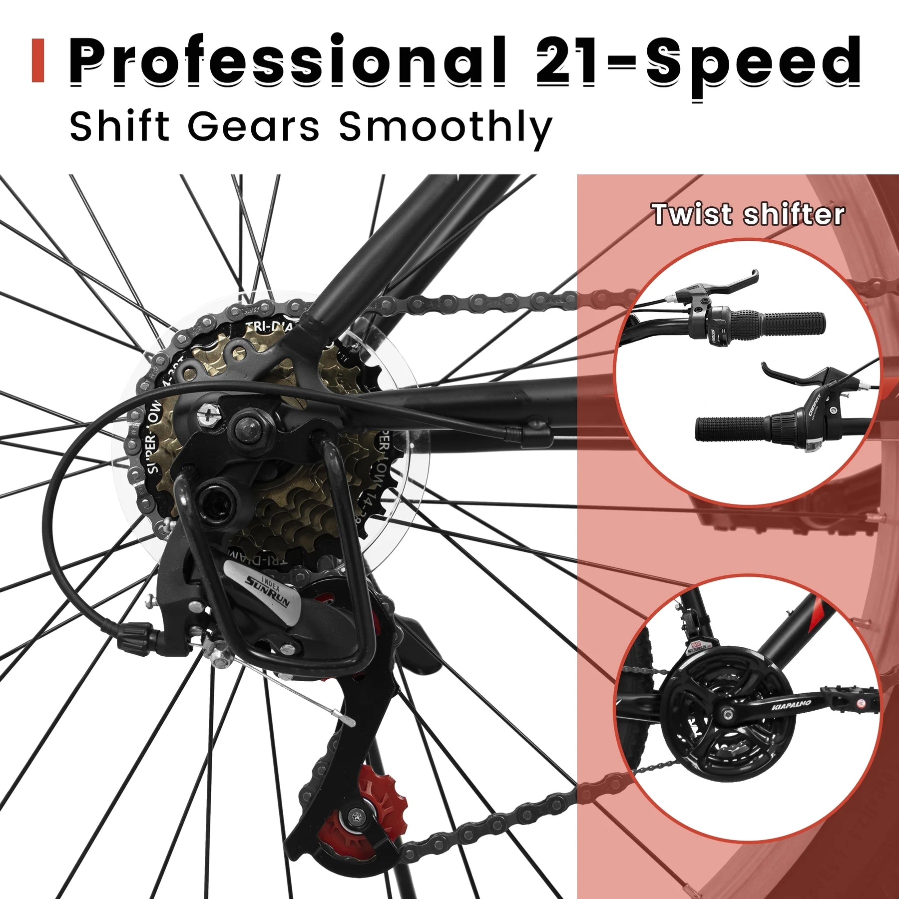 Aukfa 26" Mountain Bike for Men and Women, 21 - Speed High - Performance All - Product image 17
