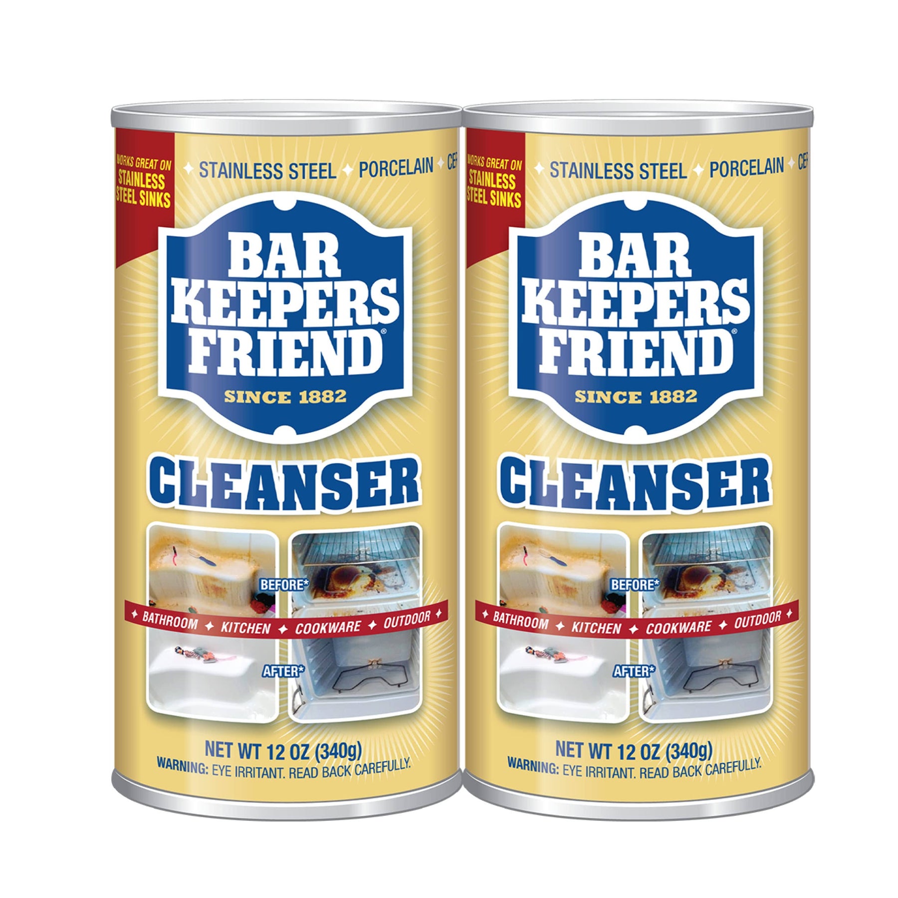 Bar Keepers Friend Powder Cleanser 12 oz - Multipurpose Cleaner & Stain Remover - Bathroom - Product image 1
