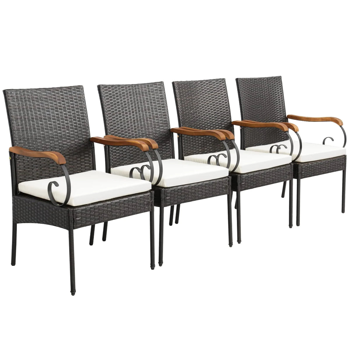 Set of 2, Outdoor PE Rattan Chairs with Soft Zippered Cushion, Heavy-Duty Metal Frame & All-Weather Wicker - Product image 10