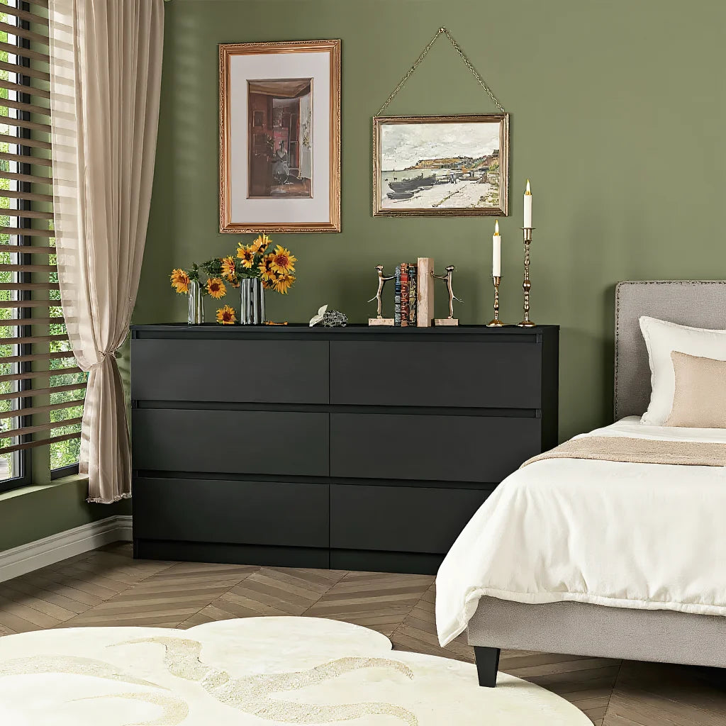 Kadyn Modern 6 Drawer Dresser Wood Cabinet, Dresser for Bedroom, Kitchen Storage Cabinet with Drawers - Product image 14