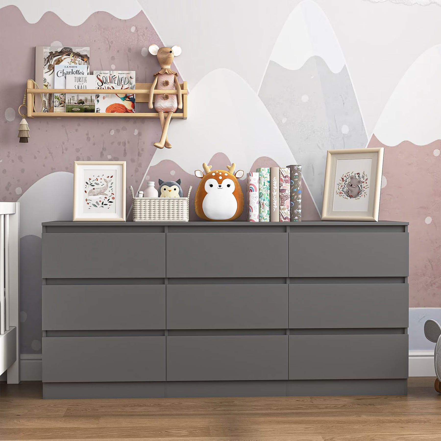 Kadyn Modern 6 Drawer Dresser Wood Cabinet, Dresser for Bedroom, Kitchen Storage Cabinet with Drawers - Product image 17