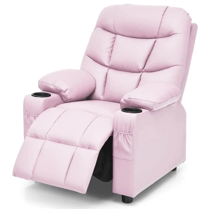 Kids Recliner Chair PU Leather Adjustable Lounge Sofa with Cup Holder, 3 Pockets & Retractable Footrest - Product image 72