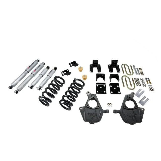 BELLTECH 674SP LOWERING KITS Front And Rear Complete Kit W/ Street Performance Shocks 2004-2006 Chevrolet Silverado/Sierra (Crew Cab 4DR) 3 in. F/4 in. or 5 in. R drop W/ Street Performance Shocks