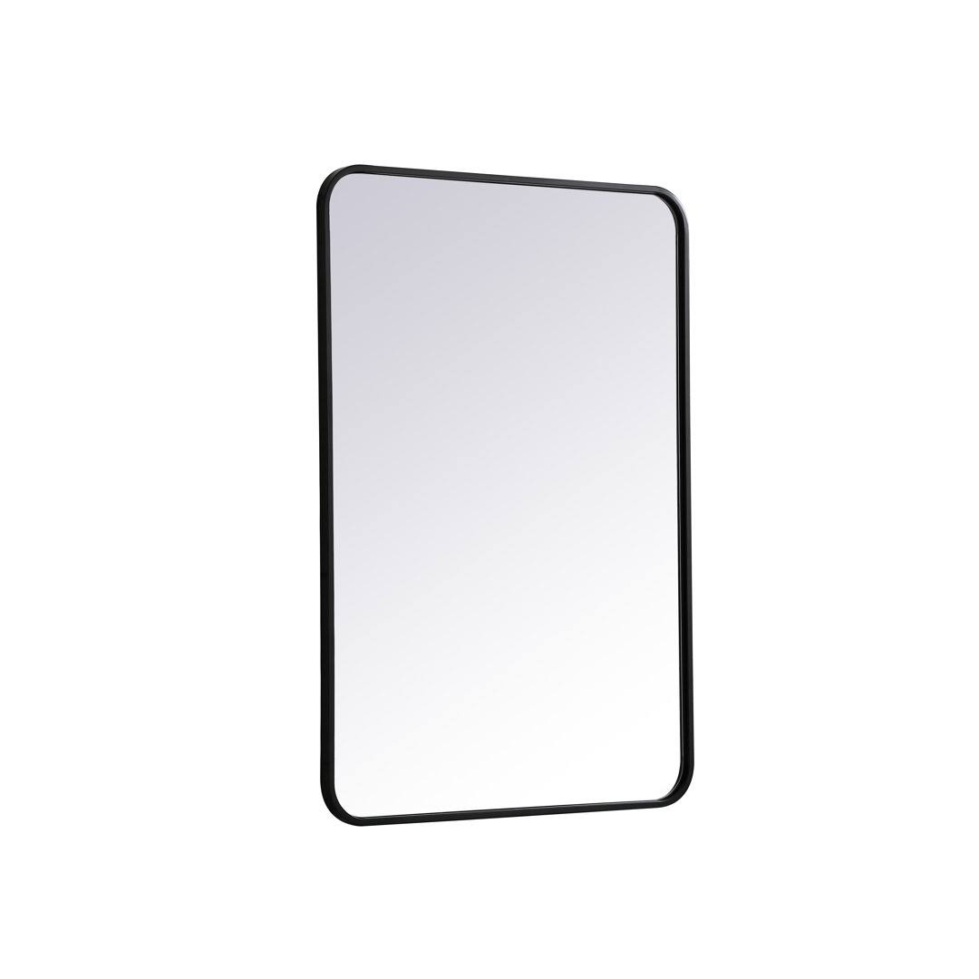 Sabine Metal Rounded Rectangle Wall Mirror Finish: Black, Size: 36'' H x 24'' W - Product image 1