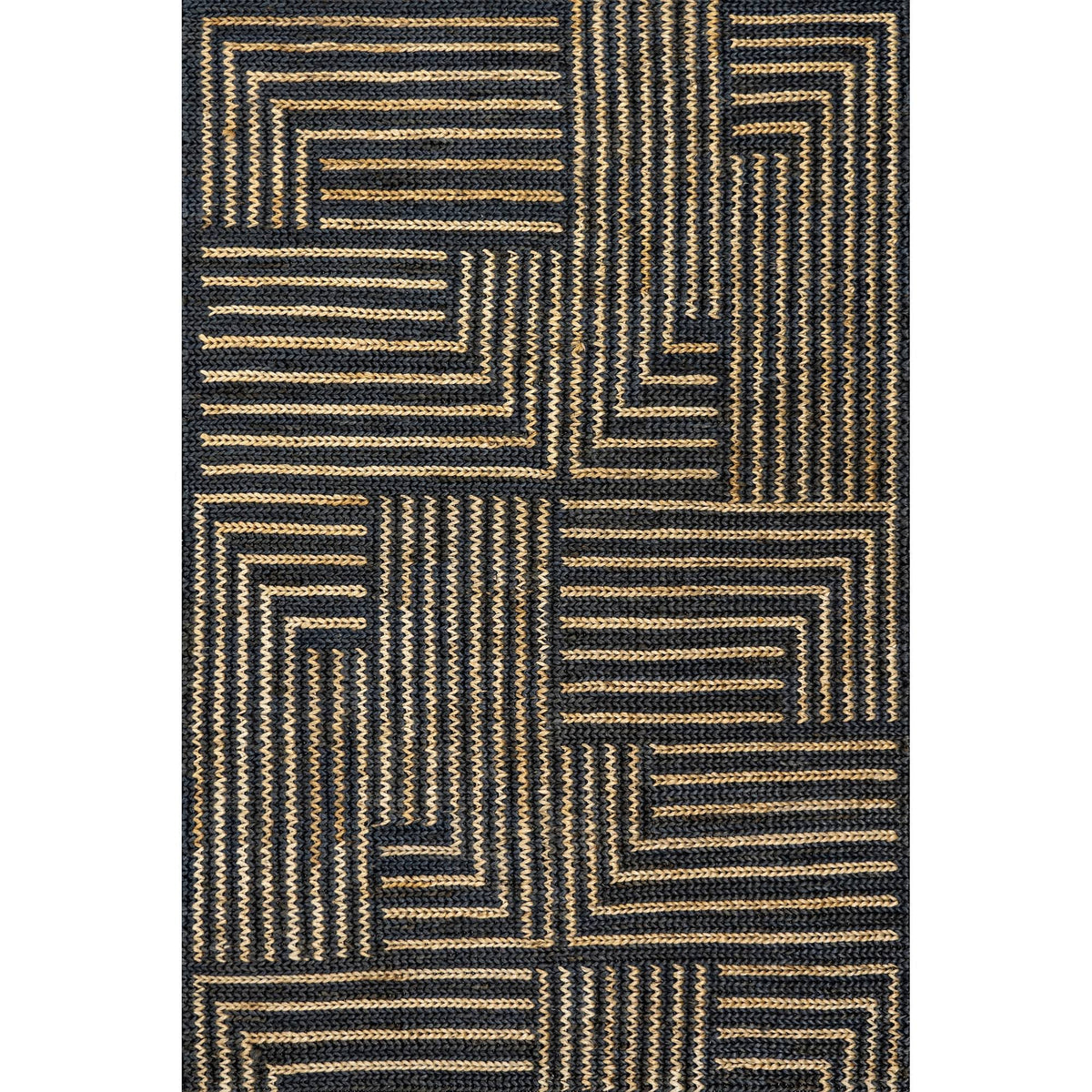 nuLOOM Lauren Liess Grassland Handwoven Jute Area Rug, 4' x 6', Black - Product image 1