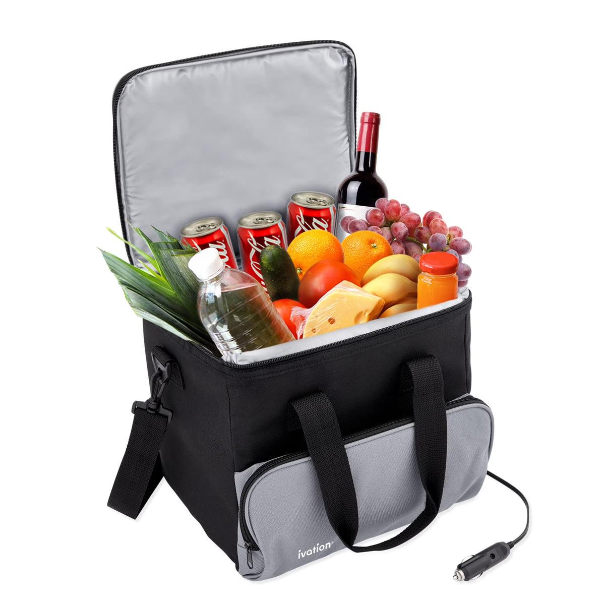 Ivation Portable Electric Cooler Bag - 15 L Soft Sided Thermoelectric Travel Cooler with Shoulder Strap - Product image 1