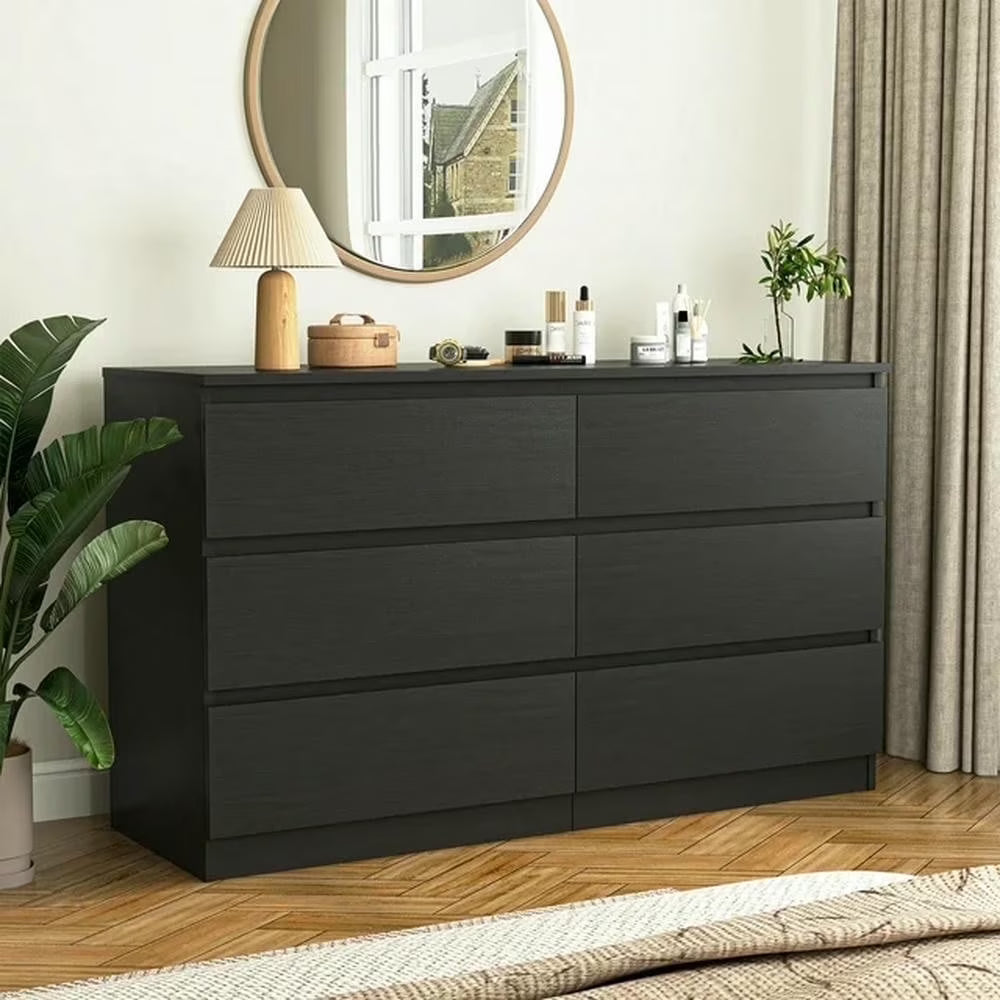 Kadyn Modern 6 Drawer Dresser Wood Cabinet, Dresser for Bedroom, Kitchen Storage Cabinet with Drawers - Product image 1