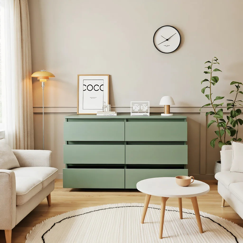 Kadyn Modern 6 Drawer Dresser Wood Cabinet, Dresser for Bedroom, Kitchen Storage Cabinet with Drawers - Product image 66