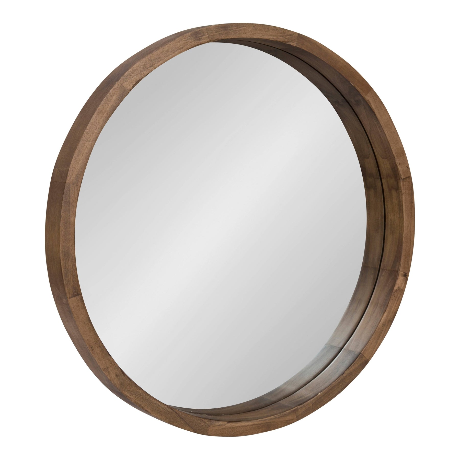 Kate and Laurel Hutton Round Wood Wall Mirror - 22" Diameter (Rustic Natural Brown) - Product image 1
