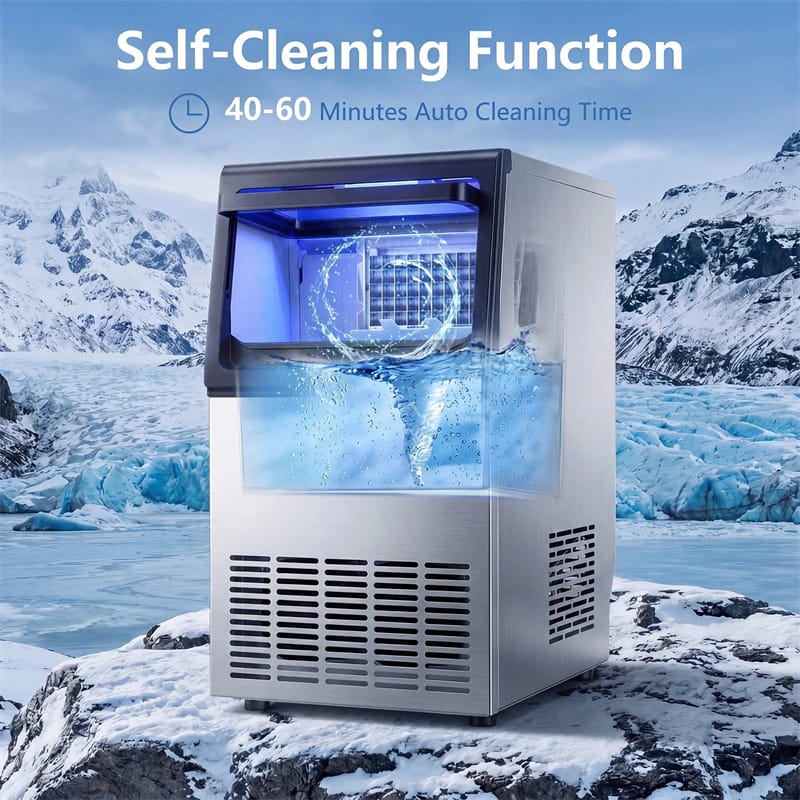 80 LBS/24H Spray-Type Commercial Ice Maker, 15" Built-in Undercounter Stainless Steel Ice Machine w/ 30 LBS - Product image 8