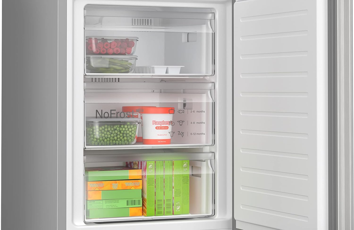 KGN367LDF- Series 4, Freestanding combined refrigerator, 186 x 60 cm, Stainless steel