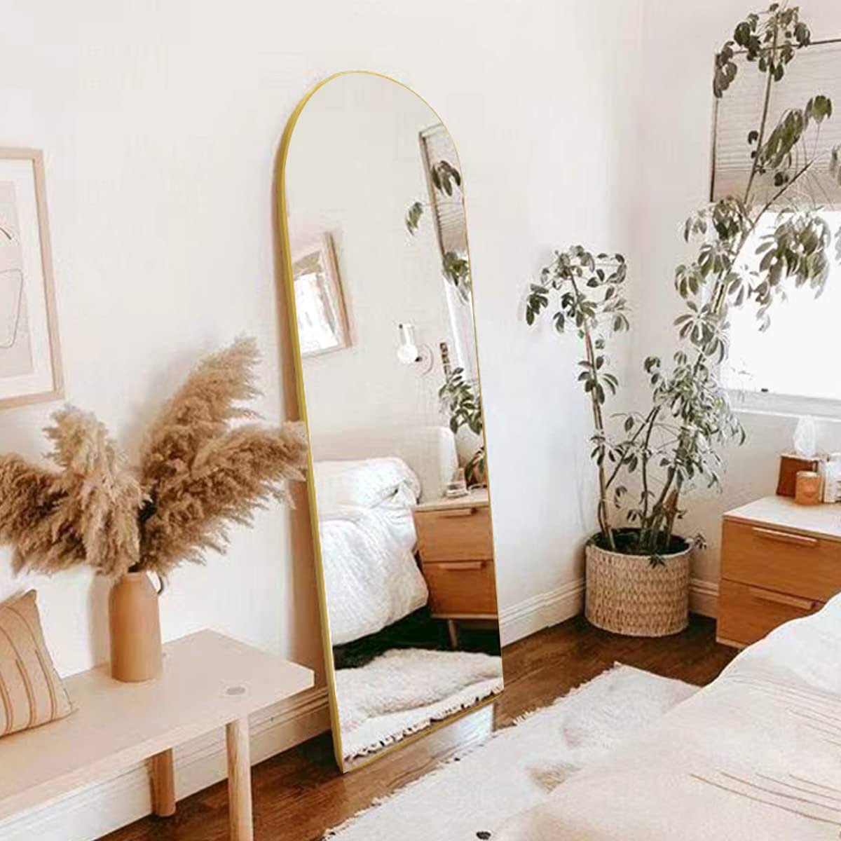 65"22" Arched Full Length Mirror, Floor Mirror with Stand, Standing Hanging or Leaning Against Wall Full - Product image 1