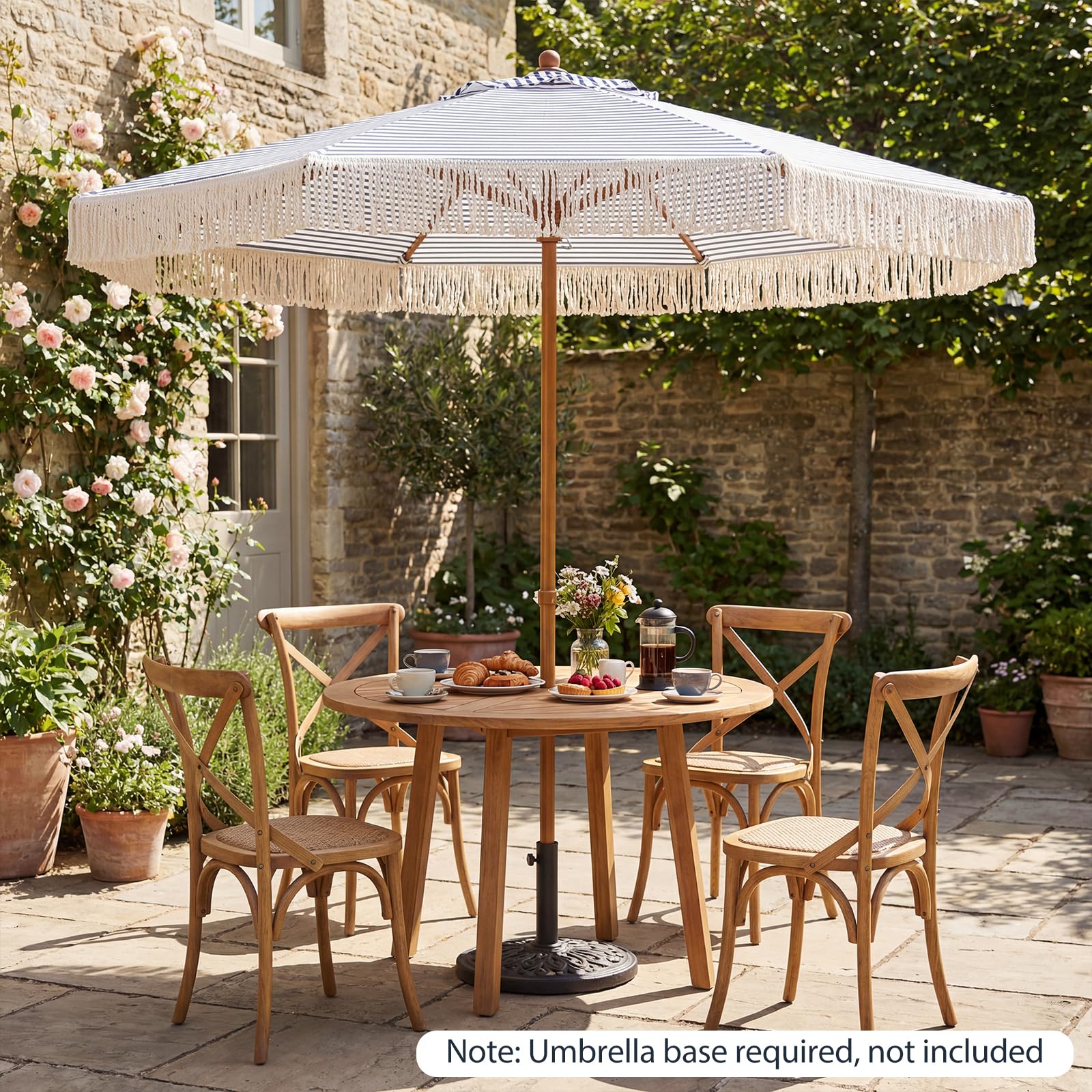 Tangkula 7Ft Patio Umbrella with Fringe for Deck Backyard Poolside - Product image 9