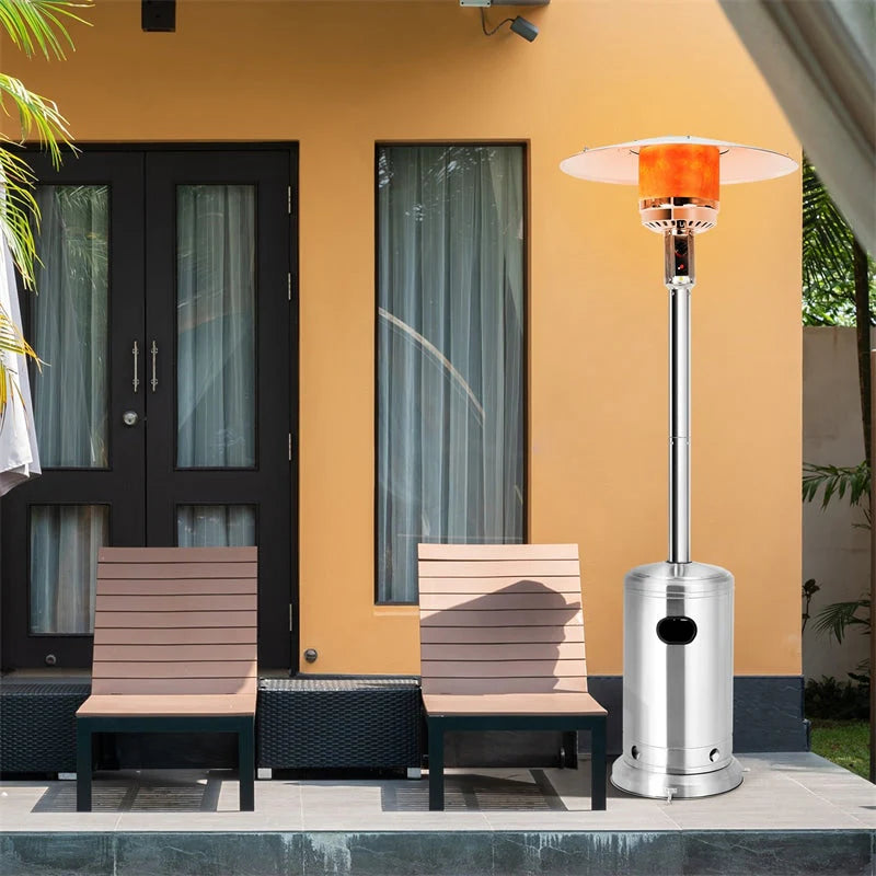 50, 000 BTU Propane Patio Heater, Standing Stainless Steel Outdoor Heater with Wheels, Triple Protection - Product image 24