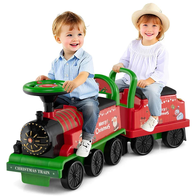 6V 2-Seater Ride On Train with Detachable Carriage, Under-Seat Storage, Whistle & Flashing LED Lights - Product image 13