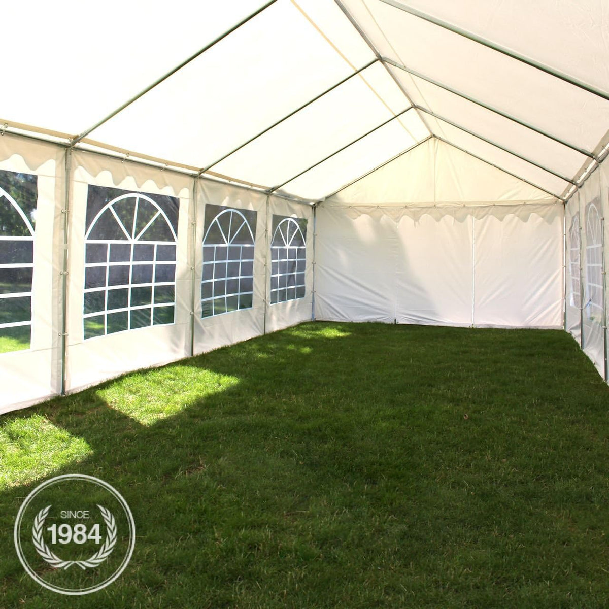 TOOLPORT 3x6 m Party Tent/Barnum Grey-White High Quality Canvas PVC 700 N