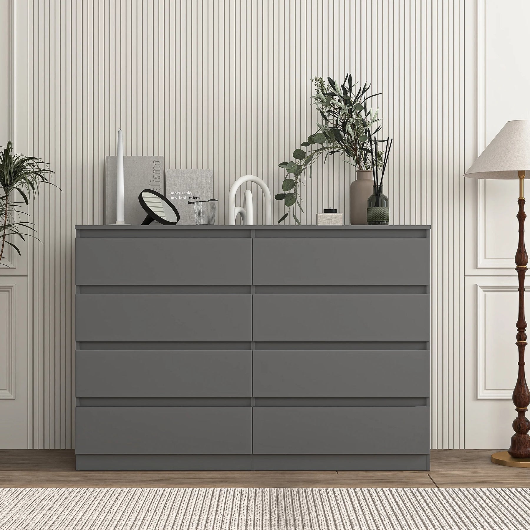 Kadyn Modern 6 Drawer Dresser Wood Cabinet, Dresser for Bedroom, Kitchen Storage Cabinet with Drawers - Product image 30