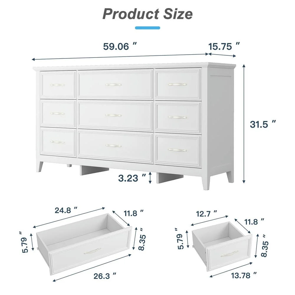 Kadyn Modern 6 Drawer Dresser Wood Cabinet, Dresser for Bedroom, Kitchen Storage Cabinet with Drawers - Product image 73