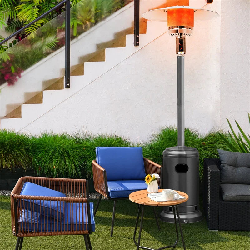50, 000 BTU Propane Patio Heater, Standing Stainless Steel Outdoor Heater with Wheels, Triple Protection - Product image 39