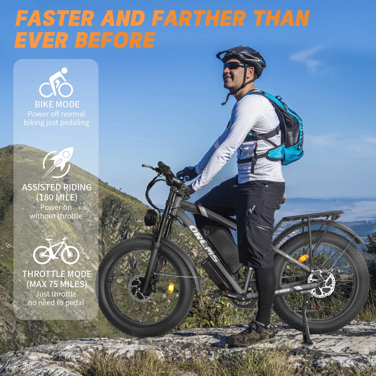 3000W Peak Dual Motor E - Bike, 52V 25AH Battery Elec - Tric Bike for Adults, 35MPH Mountain AWD 7 - Product image 7