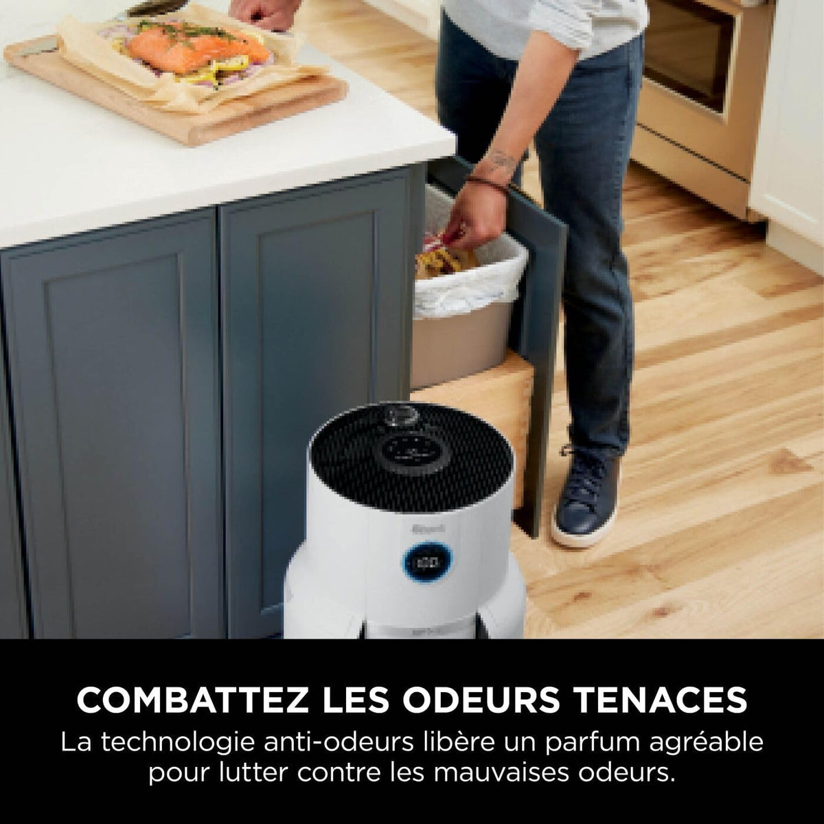 Shark NeverChange up to 5 years MAX indoor air purifier, Covers 130m², 5 year HEPA filter, Captures 99.97% allergens, Automatic mode, Silent, LED, White HP300EU