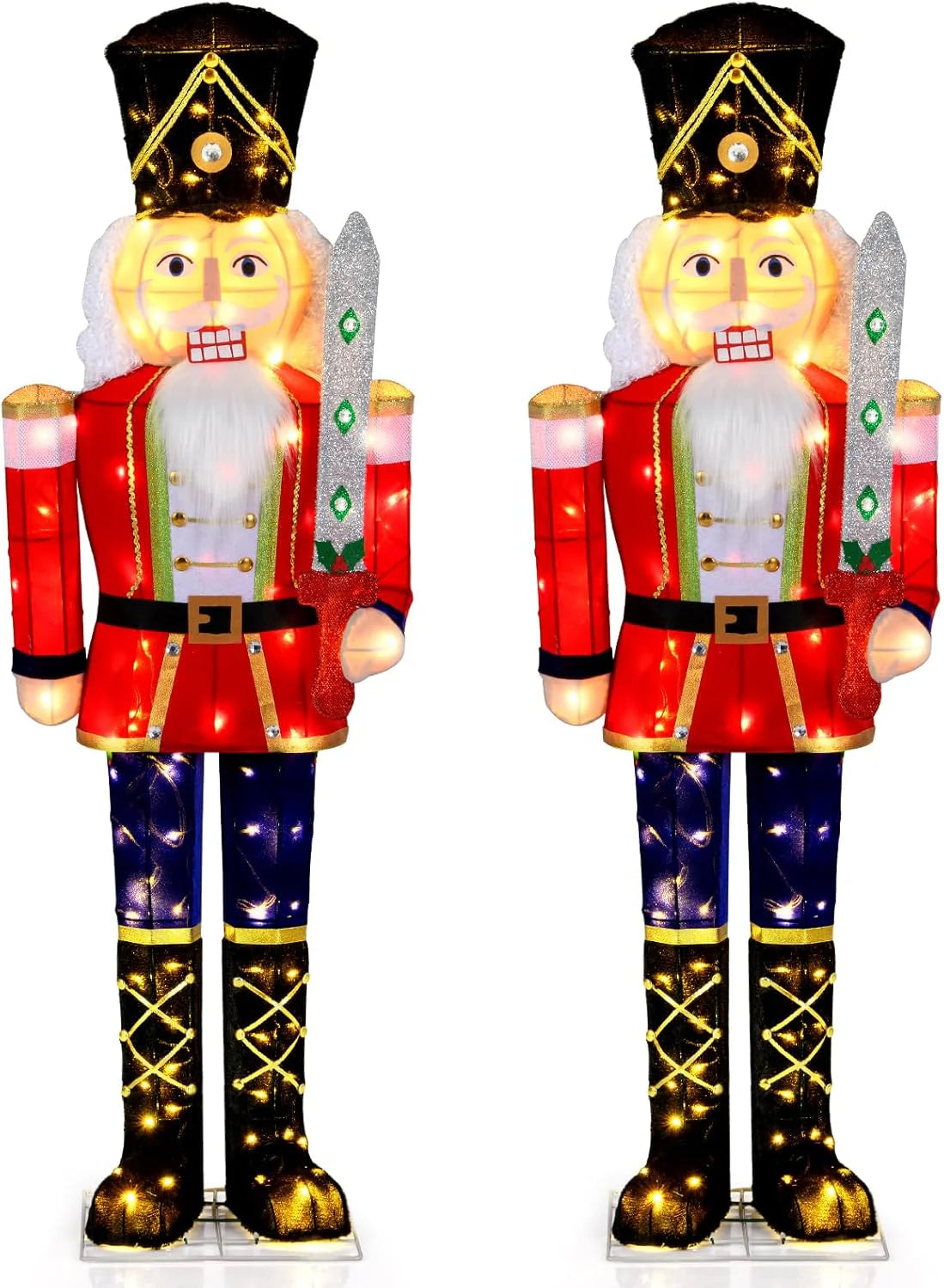 Tangkula 5 FT Christmas Lighted Nutcracker with Glitter Sword - Product image 10