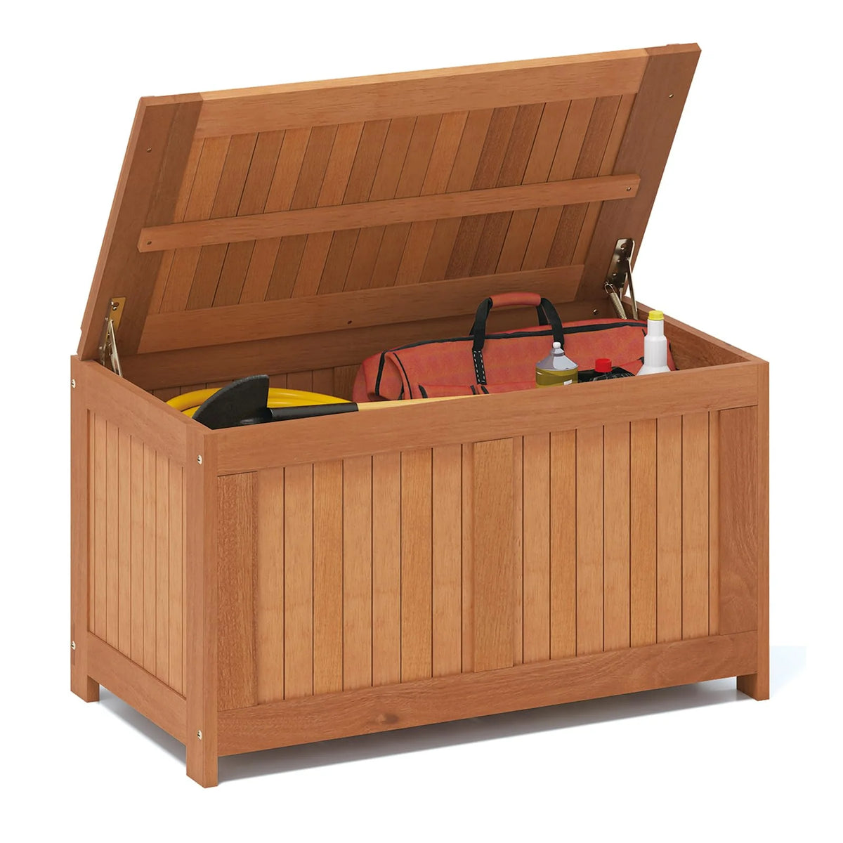 Tangkula 3-in-1 52 Gallon Wood Outdoor Storage Box - Product image 1