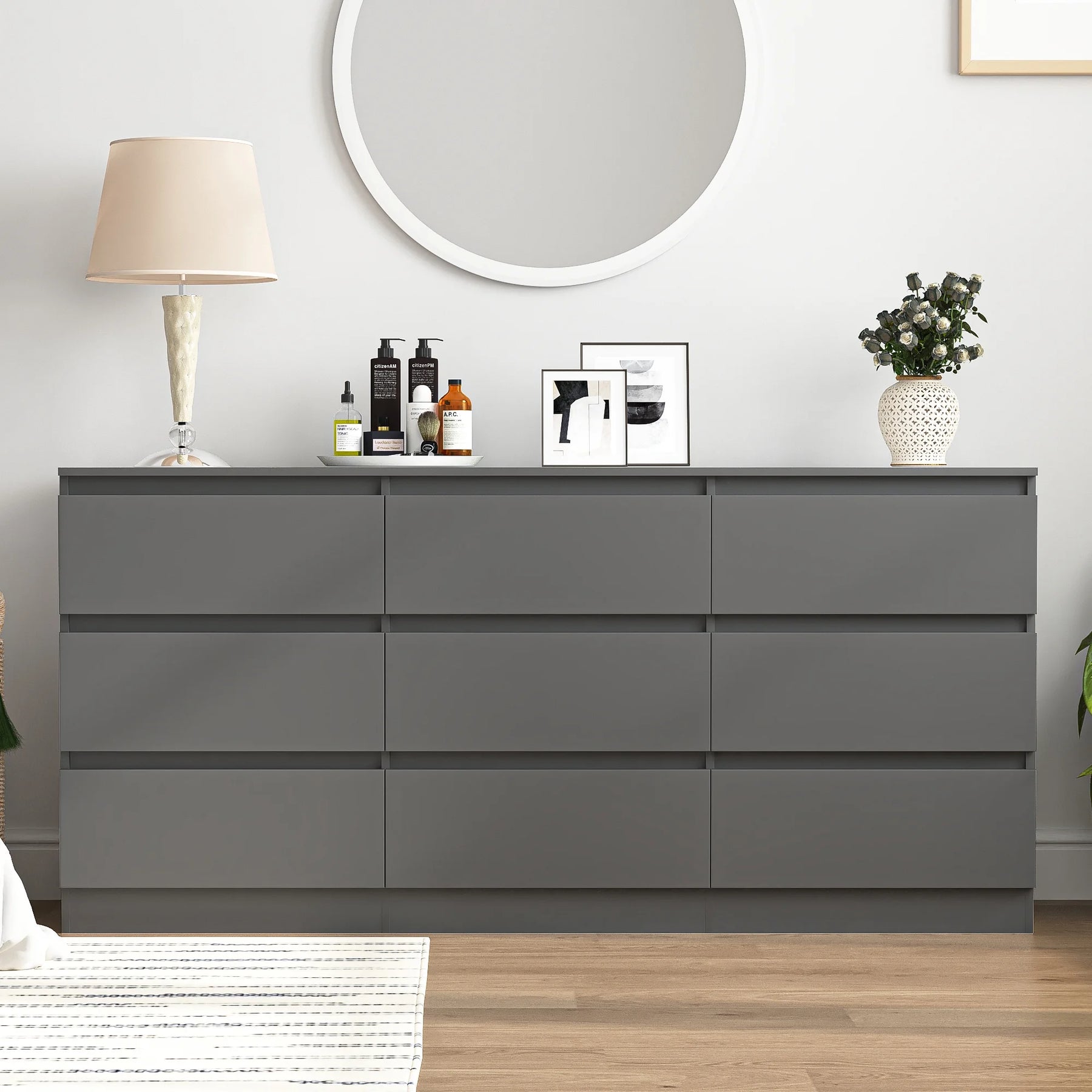 Kadyn Modern 6 Drawer Dresser Wood Cabinet, Dresser for Bedroom, Kitchen Storage Cabinet with Drawers - Product image 78