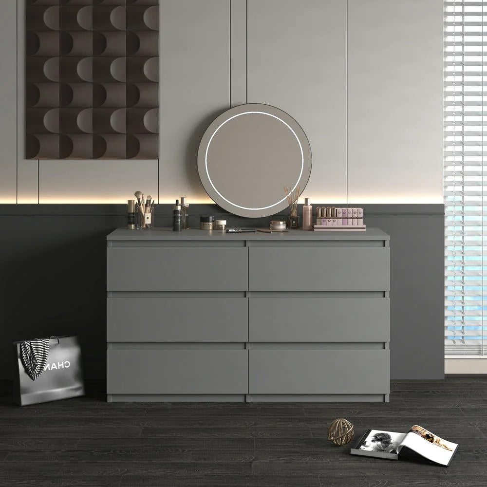 Kadyn Modern 6 Drawer Dresser Wood Cabinet, Dresser for Bedroom, Kitchen Storage Cabinet with Drawers - Product image 48
