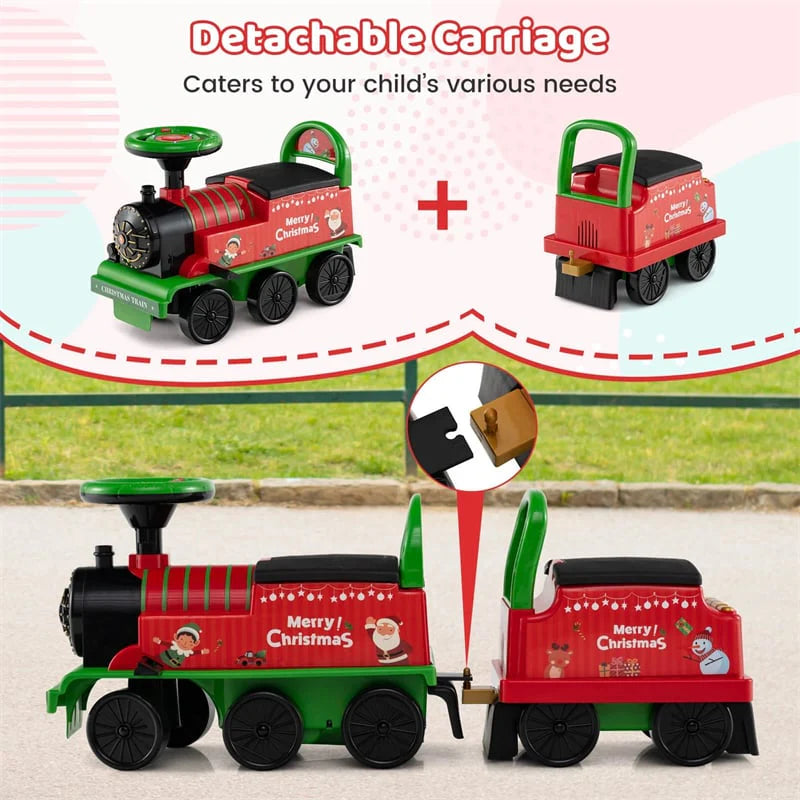 6V 2-Seater Ride On Train with Detachable Carriage, Under-Seat Storage, Whistle & Flashing LED Lights - Product image 16