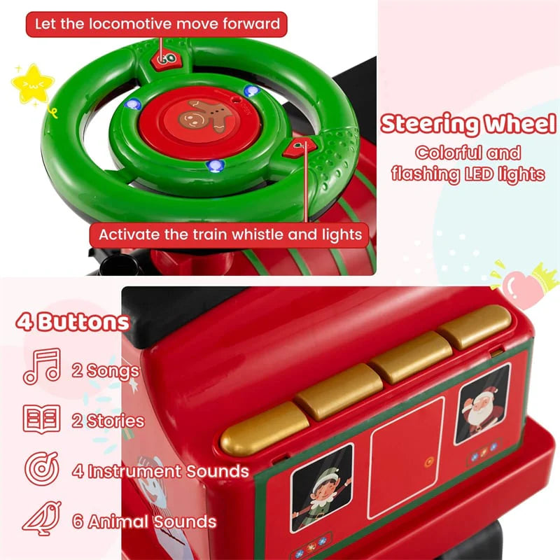 6V 2-Seater Ride On Train with Detachable Carriage, Under-Seat Storage, Whistle & Flashing LED Lights - Product image 17